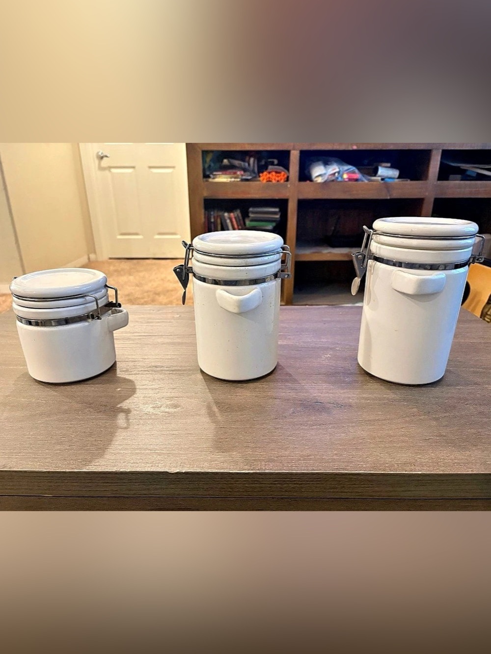 White Ceramic Storage Canisters Set